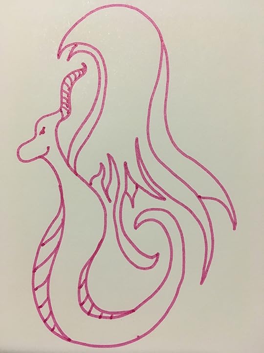 Dragon with big wings in pink