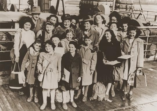 Ruth Gruber with Jewish refugees - 1946