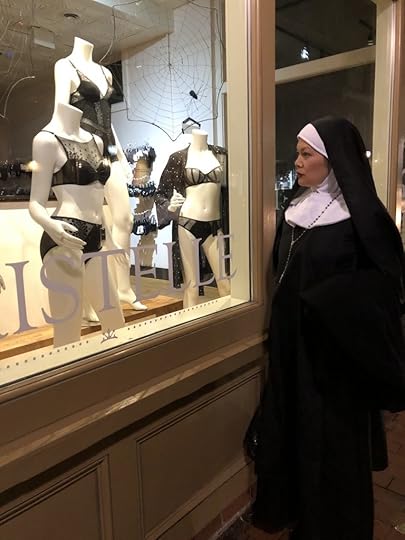 May Ling Su is a nun window shopping for lingerie