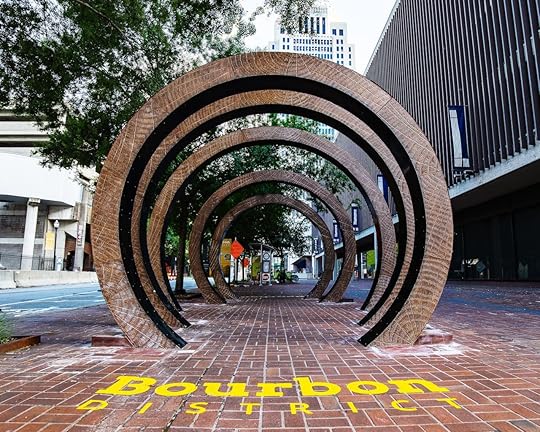 Bourbon barrel artwork in downtown Lousiville, Kentucky