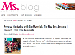 Ms. Magazine blog by Lisa Niver