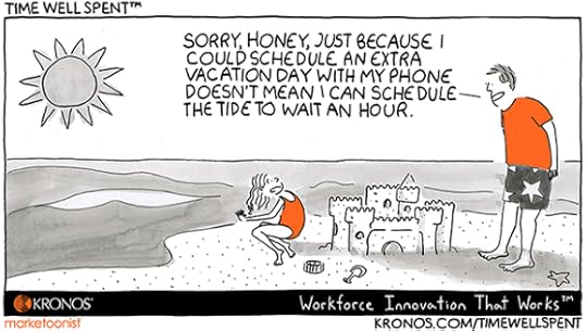 mobile scheduling, convenience, Kronos, Time Well Spent, cartoon
