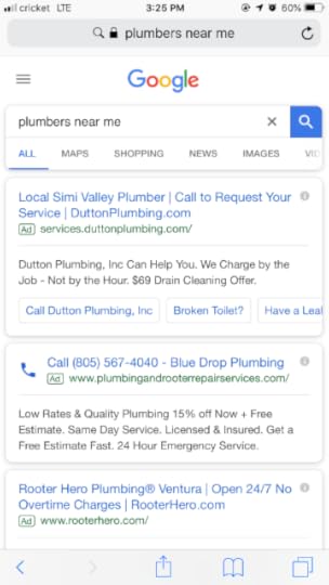 Google search results with all ads above the fold