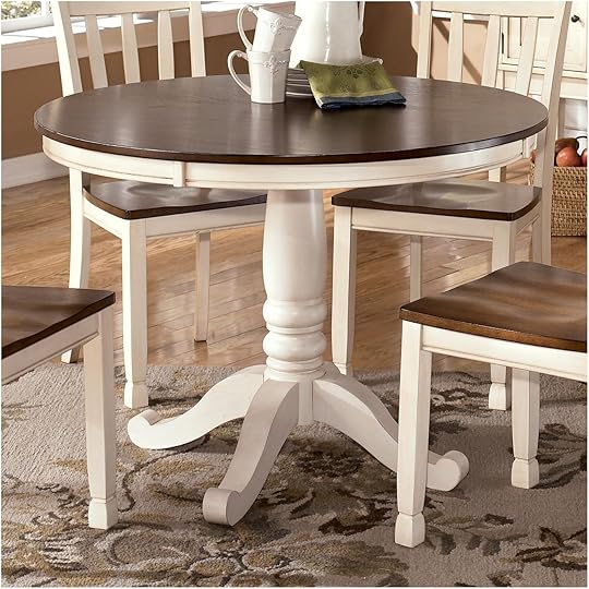 Ashley Signature Design Whitesburg Two tone Round Table ashley Furniture Kitchen Table and Chairs