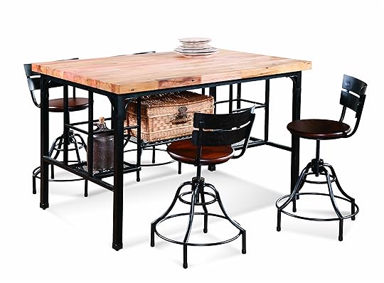 Popular Home Interior Decoration butcher Block Kitchen Table and Chairs