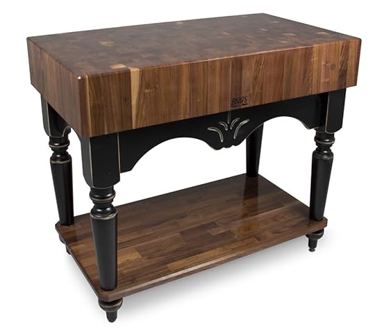 Butcher Block Kitchen Table and Chairs White Finished butcher Block island with Three Door and