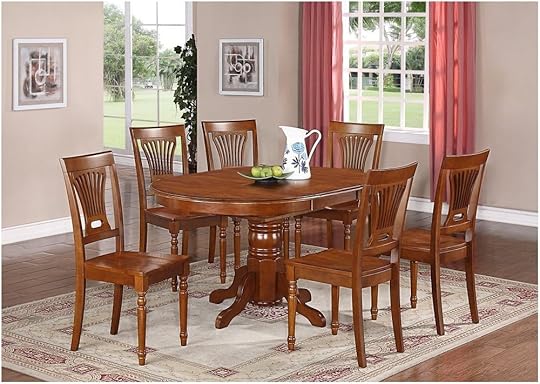 5 Pc Avon Oval Kitchen Table with 4 Plainville Wood Seat Wood Kitchen Table Set