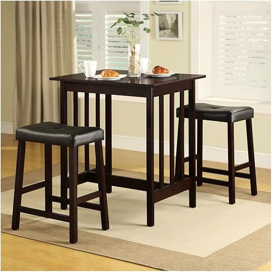 Pub Style Kitchen Table Sets Wood Dining Set 3 Piece Table Chairs Kitchen Nook Condo