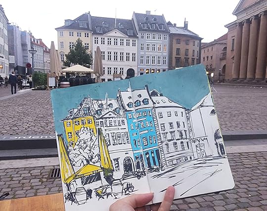 Gammeltorv Square Sketching Architecture Design Copenhagen Denmark Art Culture Urban Planning Sustainability Sketchbook