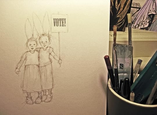 ''The Bunny Girls say: Vote!'' by Terri Windling