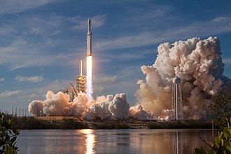 Falcon Heavy launch, February 6th 2018 (SpaceX via Wikipedia)
