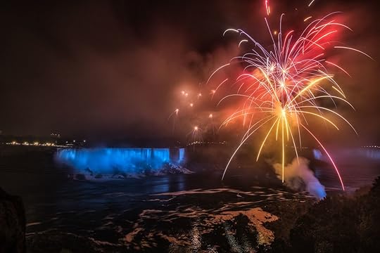 Fireworks over Niagara Falls for NYE