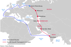 India, Russia, Iran, Suez Canal, North South Transport Corridor, Press TV, Mumbai, Moscow, China, Europe, Central Asia, Afghanistan, Persian Gulf, Pakistan, Chabahar, One Belt One Road, Suresh Prabhu, Yuan, Ruble, Treasury Department, US