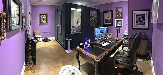 Karen inside her WhisperRoom in her studio