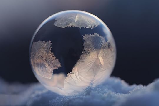 Frozen soap bubble