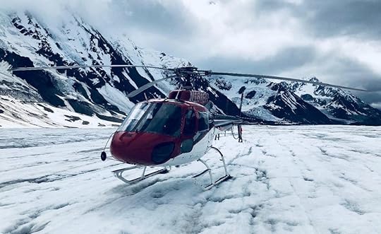 Stampede Excursions, helicopter on a glacier