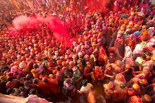 People celebrating Holi festival in India