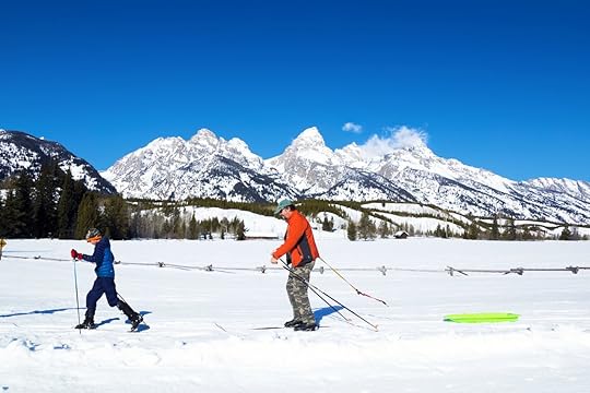 Cross-country skiing in Grand Teton National Park, Wyoming