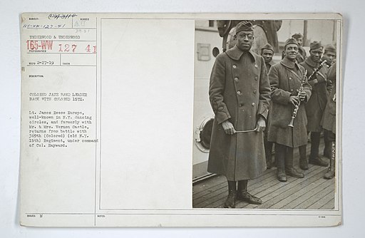 Colored Troops - Colored Jazz Band and Leader back with Colored 15th New York - NARA - 26431352