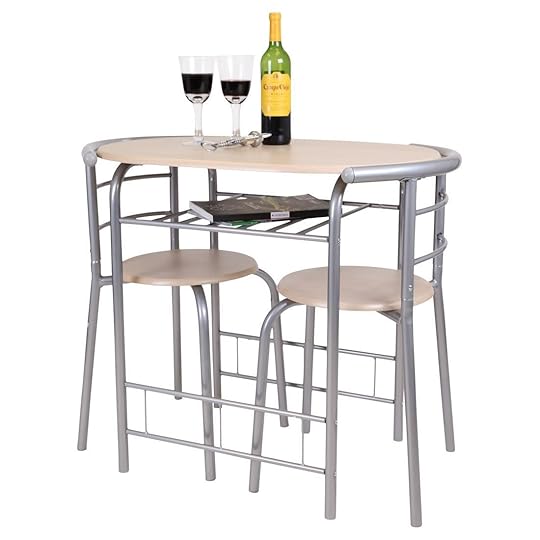 Chicago 3 Piece Dining Table and 2 Chair Set Breakfast Three Piece Kitchen Table Set