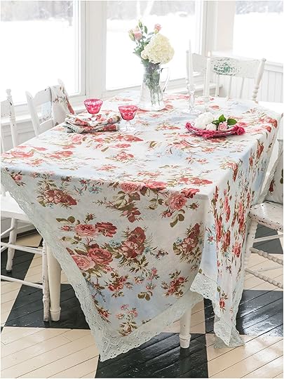 Heirloom Rose Linen Tablecloth Linens Kitchen Kitchen Table Cloths