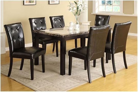 Faux Marble Kitchen Table Casual 6 Seater Wooden Marble Dining Set Woodys