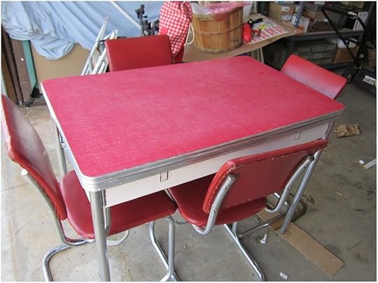 Vintage Retro formica and Chrome Kitchen Table W 4 Chairs Red Kitchen Table and Chairs Set