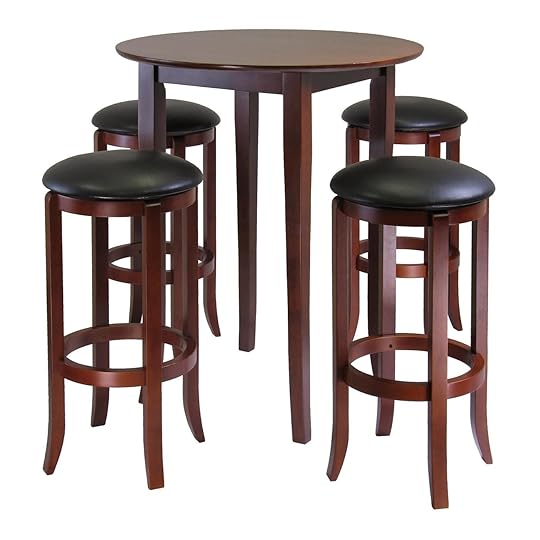 Amazon Com Winsome Fiona 5 Piece Round High Pub Table Set Kitchen High Table and Stools