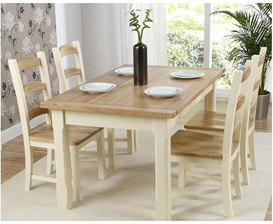 Kitchen Table and Chair Set Eton 150cm solid Pine and ash Kitchen Table with Eton