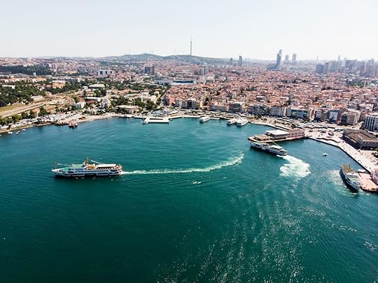Aerial Drone View of Kadikoy Seaside in Istanbul