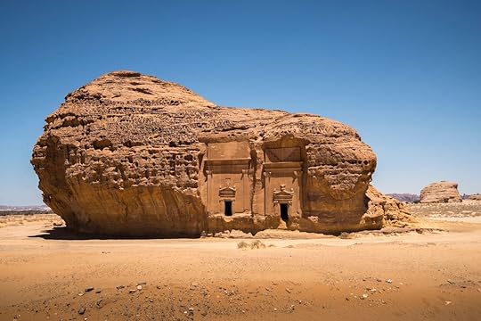 Carved Al Ula Rock in the Sauda Arabian desert