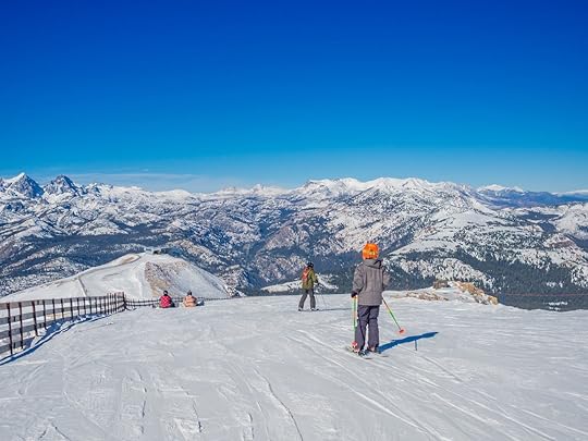 Beautiful day at Mammoth Mountain Ski Area in the eastern Sierra Nevada mountains of California