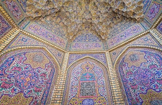 Details of Nasir al-Mulk Mosque also known as Pink Mosque in Iran