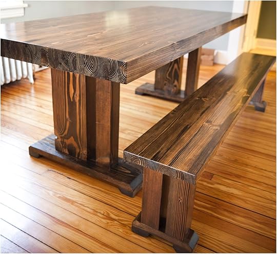 Kitchen Block Table Farm Style Wood Dining Table with Well Made solid Wood