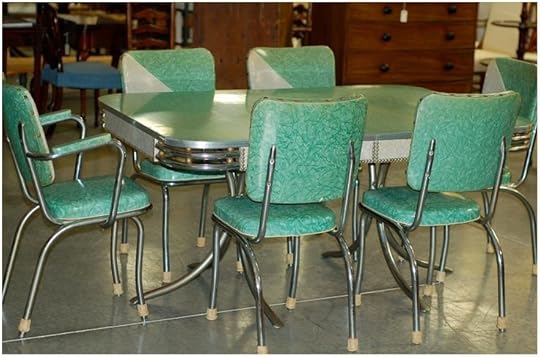 Chrome Vintage 1950 39 S formica Kitchen Table and Chairs Teal Kitchen Table