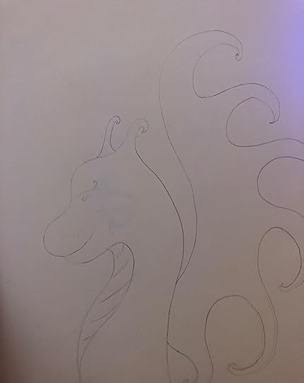 Snail dragon in pencil