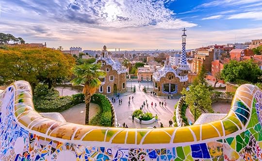 Park Guell in Barcelona in Spain
