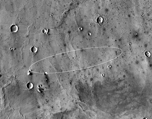 The site area on Elysium Planitia chosen for landing (NASA/JPL)