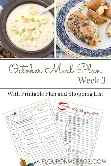 Weekly Meal Plan 16 for the 3rd week of October with free Meal Planning Printables