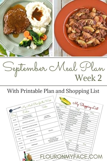 Weekly Meal Plan 15 for the second week of October with free meal planning printables