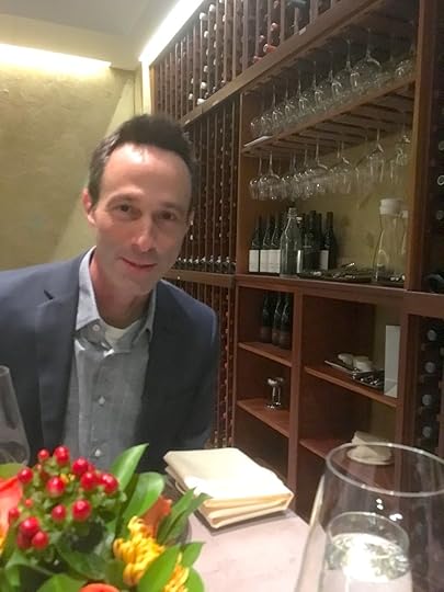 Mark makes for a very handsome dinner date and looks quite at home in Clarity’s kitchen-view cellar.