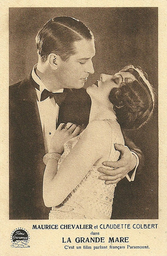 Maurice Chevalier and Claudette Colbert in La Mare