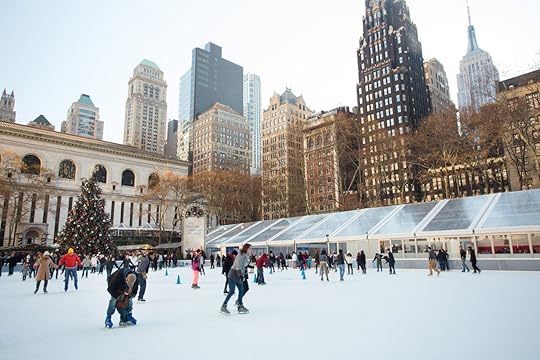 People ice skating in Bryant Park, NYC