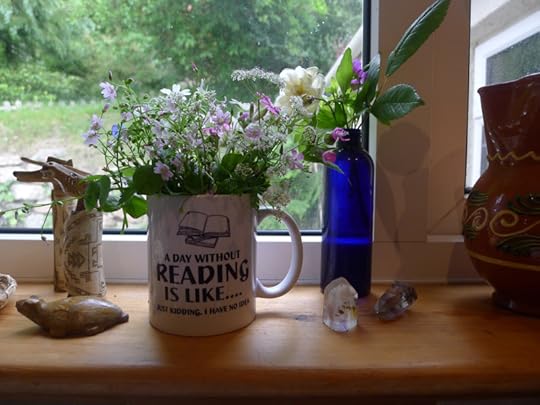 Flowers on the kitchen windowsill