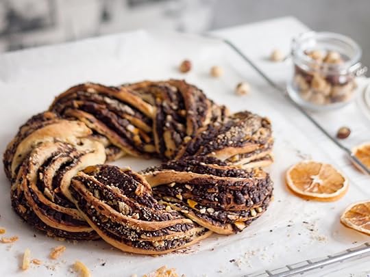 Chocolate orange hazelnut round babka brioche