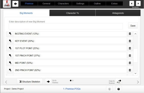 Story Structure Skeleton - Outlining Your Novel Workbook Software