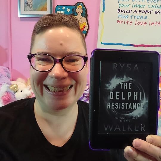 On the plus side of being sick I’ve stopped pushing myself to work and I’m just reading and reading. I finished THE DELPHI EFFECT by Rysa Walker which I love so very much, and I bought myself the sequel THE DELPHI RESISTANCE as an e-book. I’m excited to dive into it. I love well-written books about psychic powers, especially YA.<br />.<br />.<br />.<br />#rysawalker #thedelphieffect #thedelphiresistance #yabookrecs #bookstagram #bookrecommendations<br />#cherylrainfield #YAwriter #LGBTQwriter #booknerd #bookworm #ireadYA #survivor #feminist