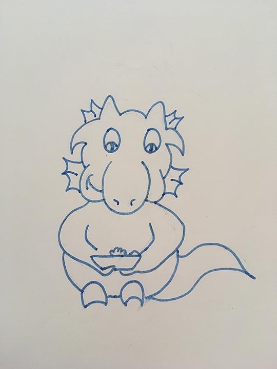 Dragon or goblin or cow eating pie
