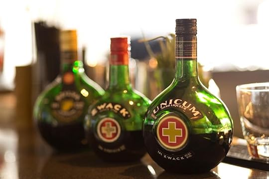 Bottles of Zwack, a Hungarian digestif