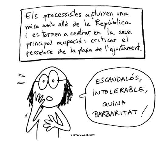 Vinyeta d'humor gràfic sobre el processisme i les tradicions nadalenques.